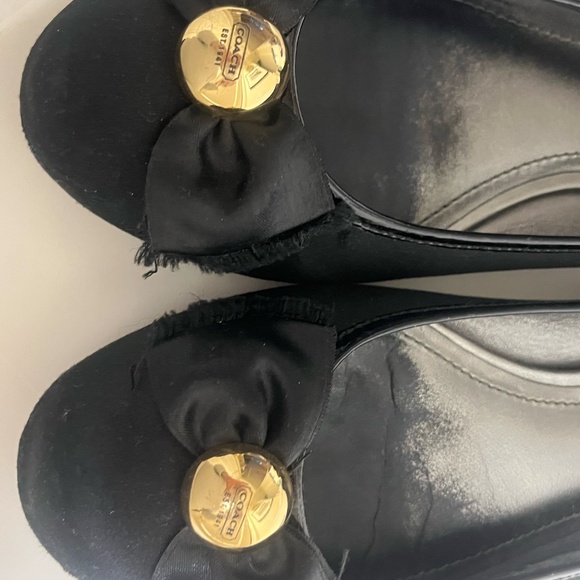 Coach Black Satin Angelika Flats size 8M - Picture 5 of 5